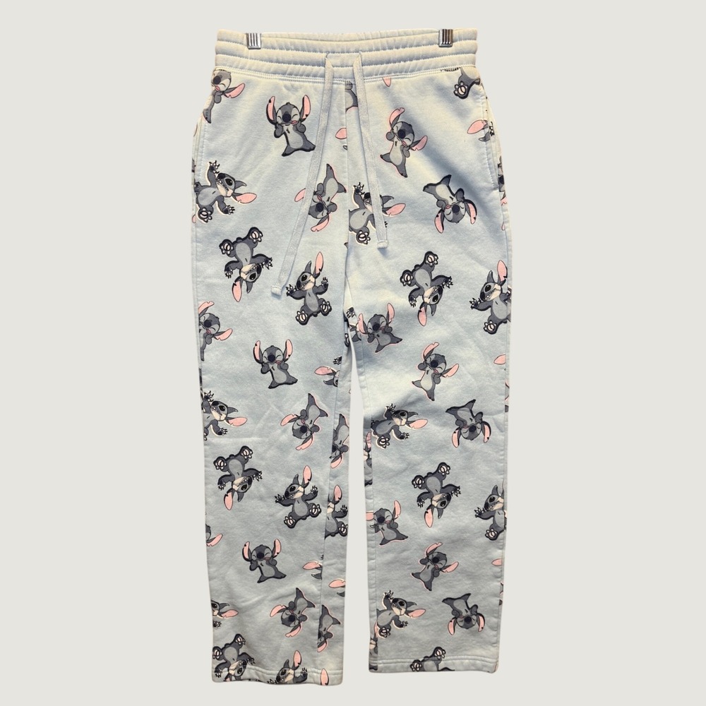 2132 | Disney Stitch All Over Print Jogger Sweatpants Blue Womens XXS 00